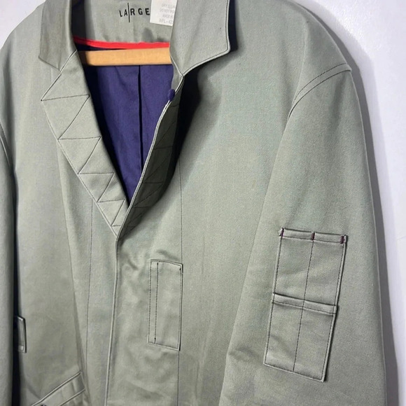 LEVI’S Red Line Green Beige Concealed 3/4 Zip Lapel Jacket - Picture 9 of 13